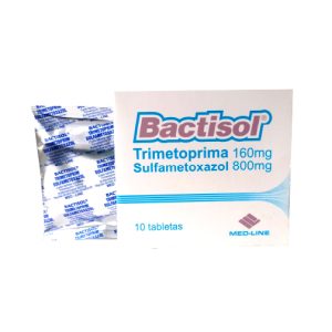 Bactisol - Trimetoprim 160 mg. Sulfametoxazol 800 mg Caja x 10 Tabletas